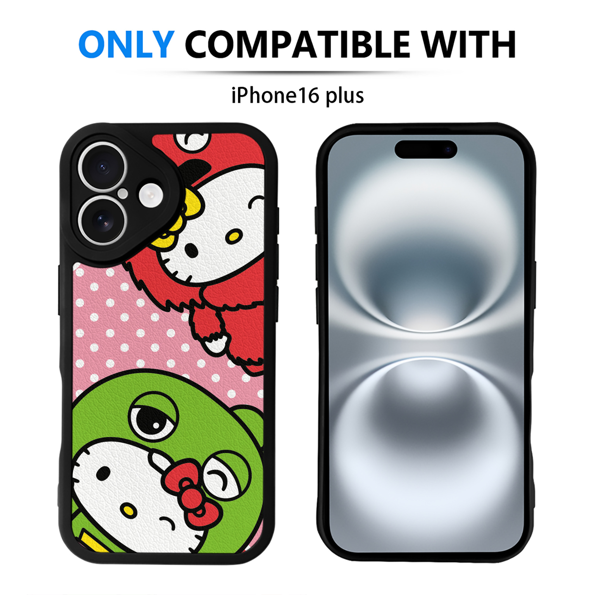 （画像用） Hello Kitty ハローキティ 【iPhone 16シリーズ対応】シリコンスマホケース（レザー調） 材質：シリコン